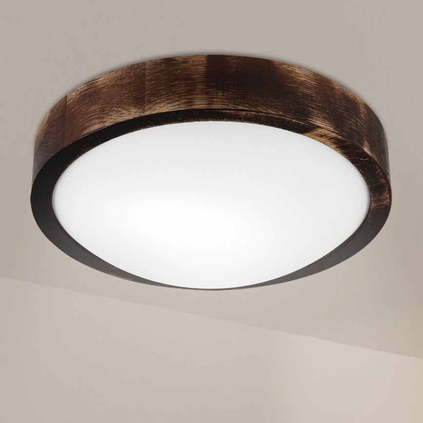 Brilagi - Lampa sufitowa CARVALHO SLIM SMOKEY 1xE27/60W/230V dąb śr. 27,5 cm