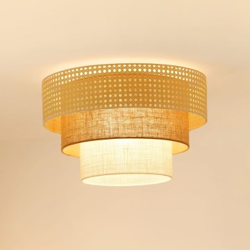 Brilagi - Lampa sufitowa CEDAR LUNETA 1xE27/15W/230V śr. 45 cm rattan/brązowy/kremowy