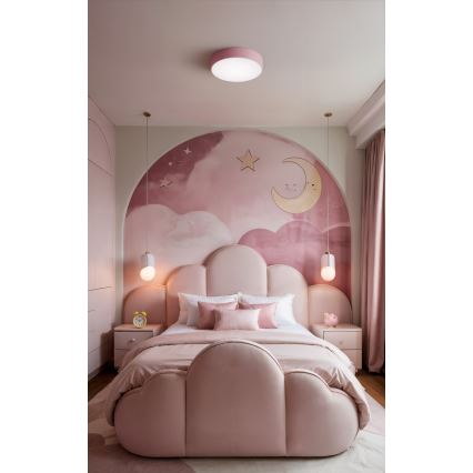 Brilagi - Lampa sufitowa CLARE 2xE27/24W/230V, śr. 30 cm, różowa