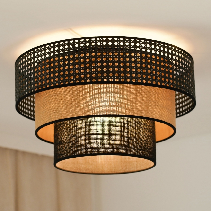 Brilagi - Lampa sufitowa DAKOTA LUNETA 1xE27/15W/230V śr. 45 cm czarna/rattan