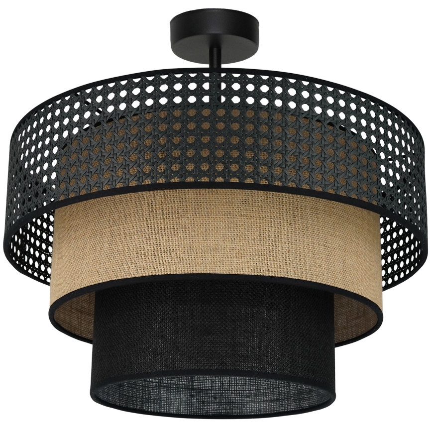 Brilagi - Plafon DAKOTA LUNETA 1xE27/15W/230V śr. 45 cm czarny/rattan