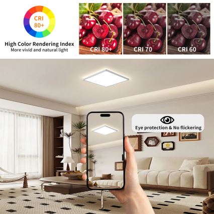 Brilagi - LED plafon łazienkowy ULTRA SLIM LED/18W/230V 30x30 cm srebrny IP54