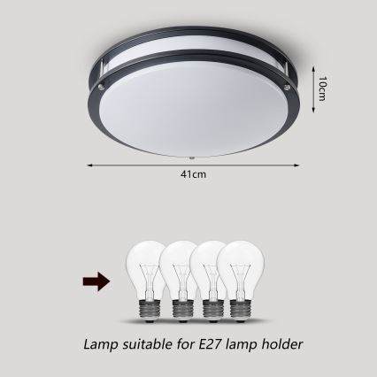 Brilagi - Lampa sufitowa ELARO 4xE27/40W/230V śr. 41 cm czarna