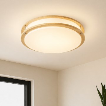 Brilagi - Lampa sufitowa ELARO 4xE27/40W/230V Ø 41 cm, dekor drewna