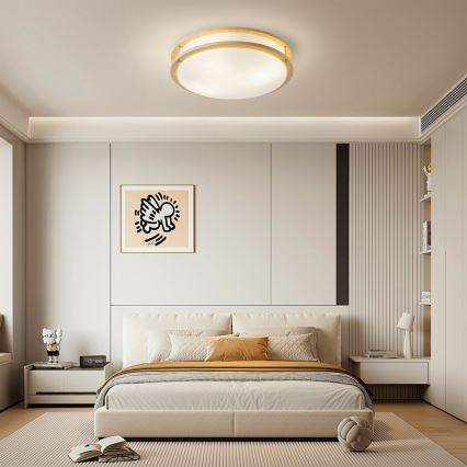 Brilagi - Lampa sufitowa ELARO 4xE27/40W/230V Ø 41 cm, dekor drewna
