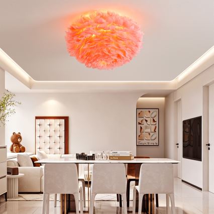 Brilagi - Lampa sufitowa FEATHER 3xE27/40W/230V śr. 50 cm różowa