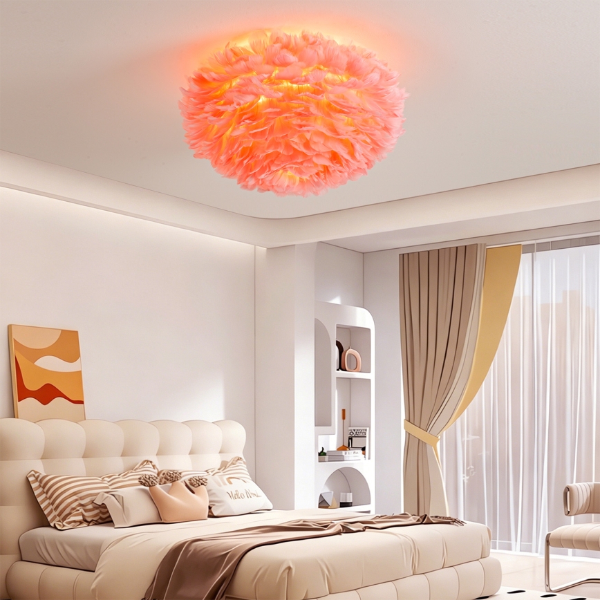 Brilagi - Lampa sufitowa FEATHER 3xE27/40W/230V śr. 50 cm różowa