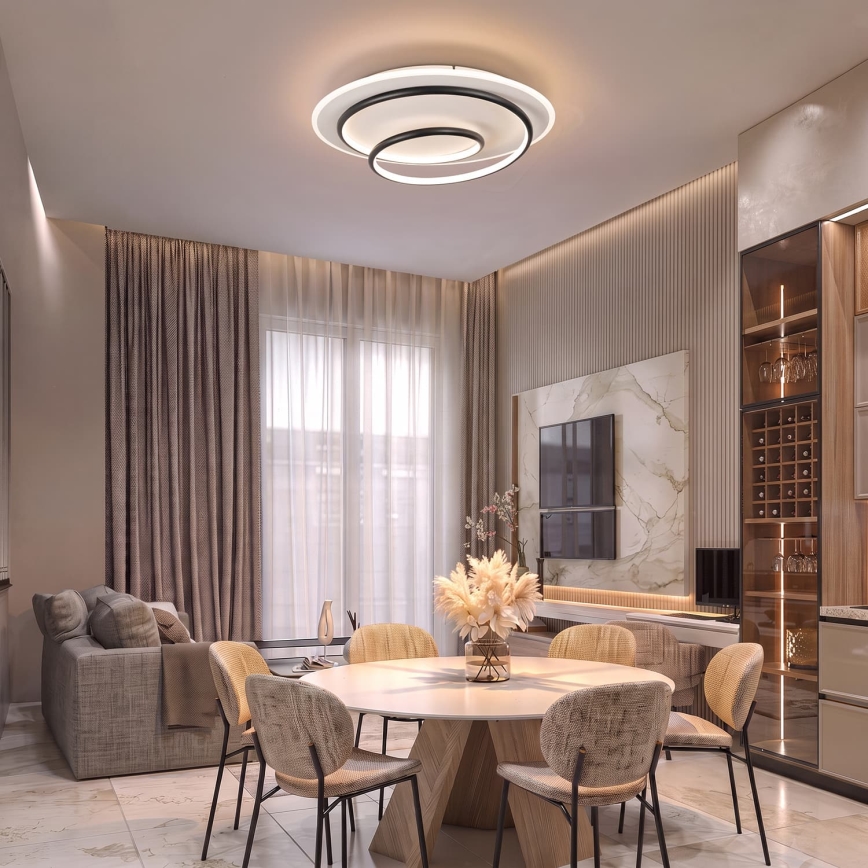 BRILAGI - Ściemnialna lampa sufitowa FLARE LED/70W/230V 3000-6000K śr. 50 cm biały/czarny + pilot zdalnego sterowania