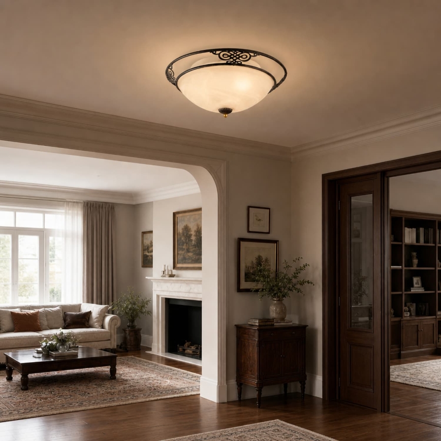 BRILAGI - Lampa sufitowa FRESCO 3xE27/40W/230V, średnica 48 cm, brązowa