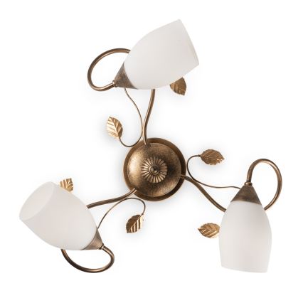 BRILAGI - Lampa sufitowa GRACE 3xE27/40W/230V Ø 53 cm patyna/miedziana