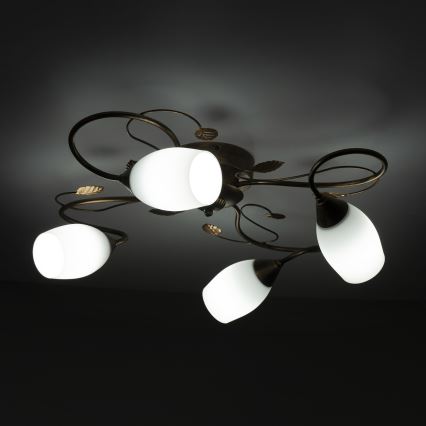 BRILAGI - Lampa sufitowa GRACE 4xE27/40W/230V śr. 68 cm patyna/miedziana