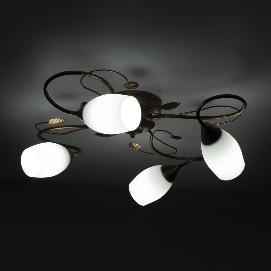 BRILAGI - Lampa sufitowa GRACE 4xE27/40W/230V śr. 68 cm patyna/miedziana