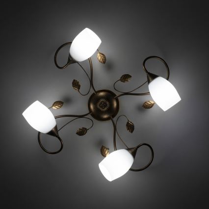 BRILAGI - Lampa sufitowa GRACE 4xE27/40W/230V śr. 68 cm patyna/miedziana