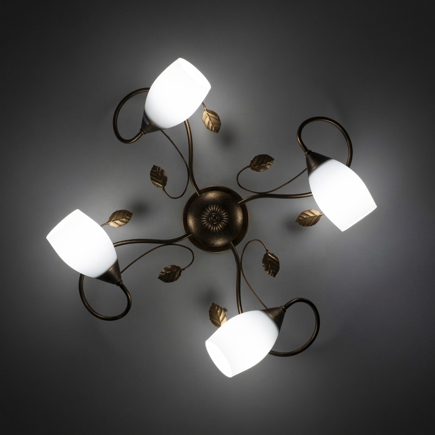 BRILAGI - Lampa sufitowa GRACE 4xE27/40W/230V śr. 68 cm patyna/miedziana