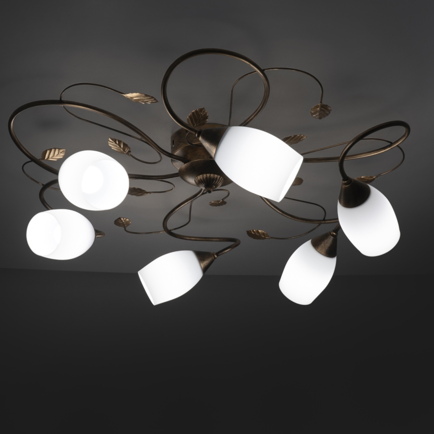 BRILAGI - Lampa sufitowa GRACE 6xE27/40W/230V śr. 79 cm patyna/miedziana