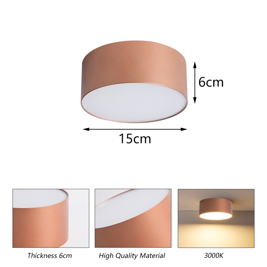 BRILAGI - Lampa sufitowa do łazienki FORIS LED/20W/230V śr. 15 cm brązowa IP44 CRI 90