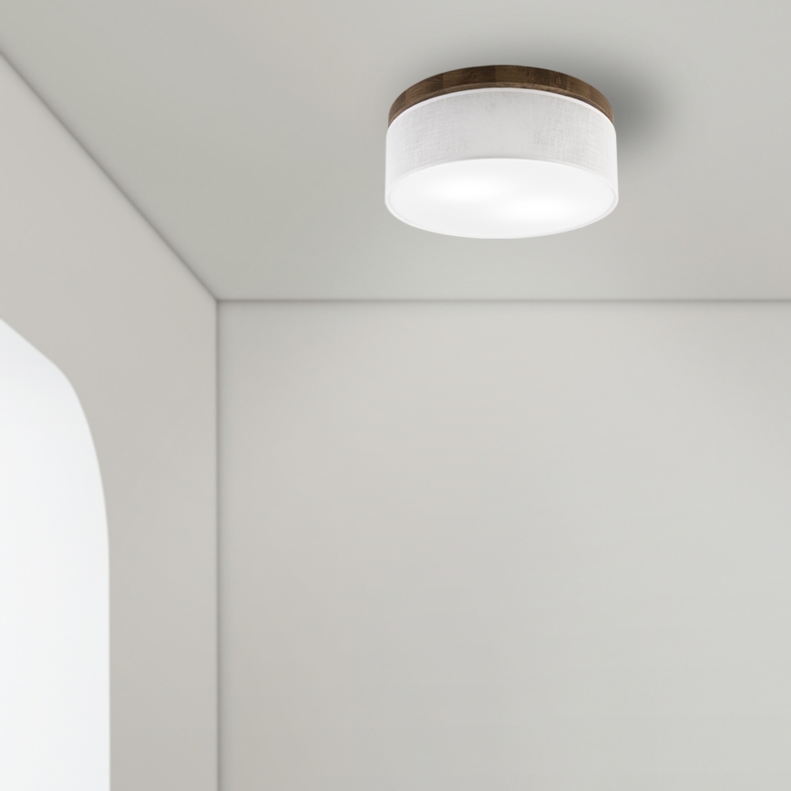 BRILAGI - LED Lampa sufitowa BELLADONNA 2xE27/15W/230V Ø 40 cm biała/dąb orzech