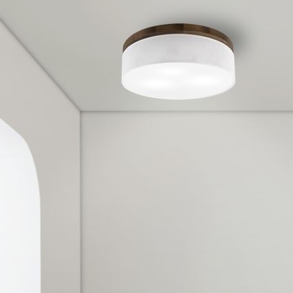 BRILAGI - LED lampa sufitowa BELLADONNA 3xE27/15W/230V śr. 50 cm biały/dąb orzechowy