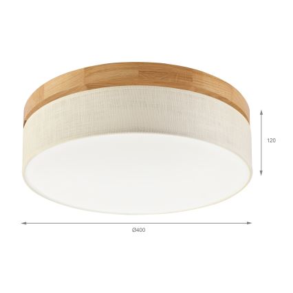 Brilagi - Lampa sufitowa LED BELLADONNA LED/36W/230V średnica 40 cm kremowa/dąb