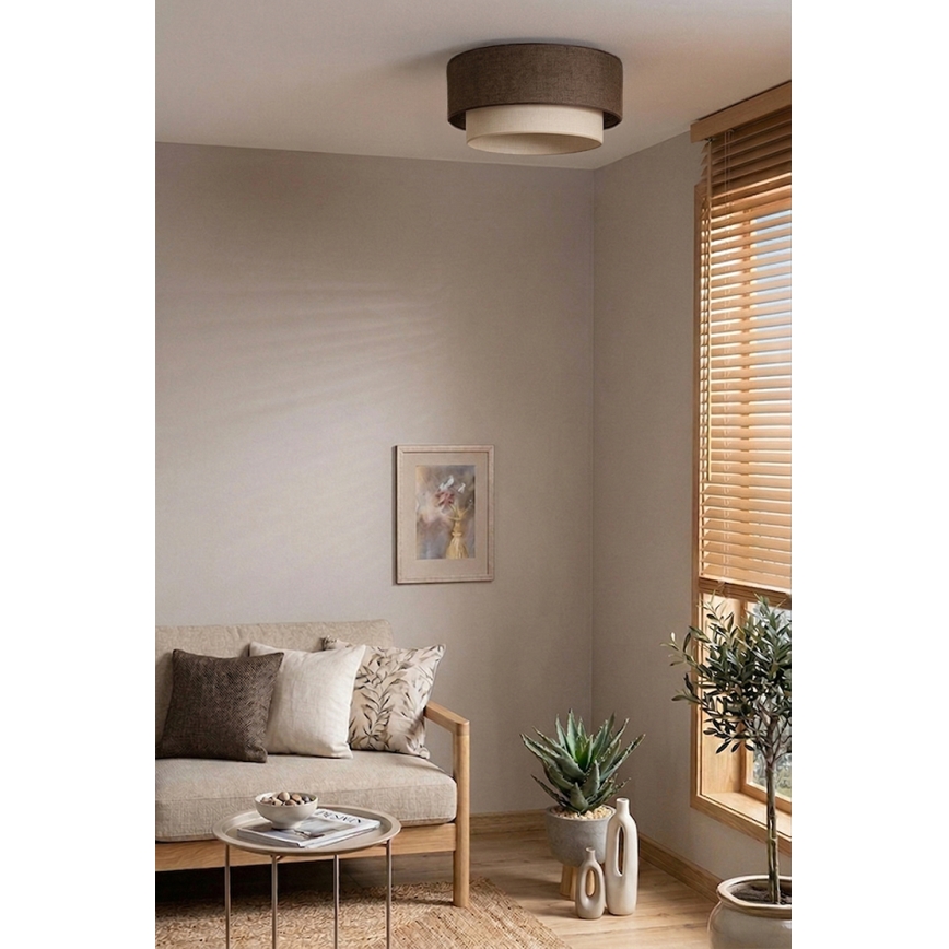 Brilagi - Lampa sufitowa LED BOHO ECO 1xE27/10W/230V śr. 40 cm brązowo-kremowa