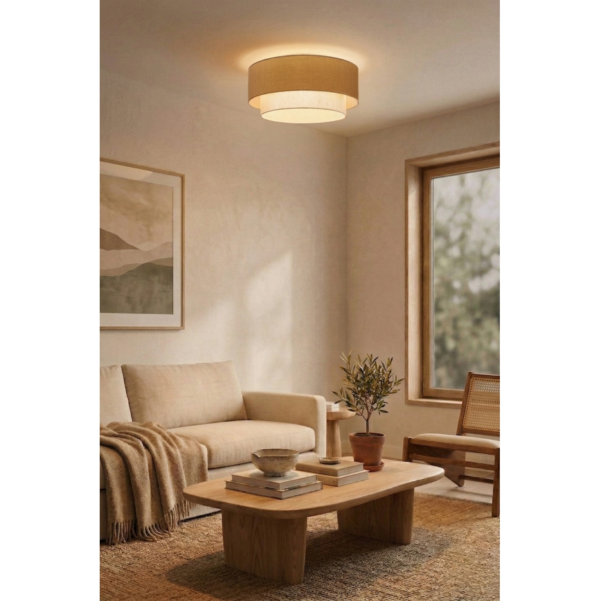 Brilagi - Lampa sufitowa LED BOHO ECO 1xE27/10W/230V Ø 40 cm beżowy/kremowy