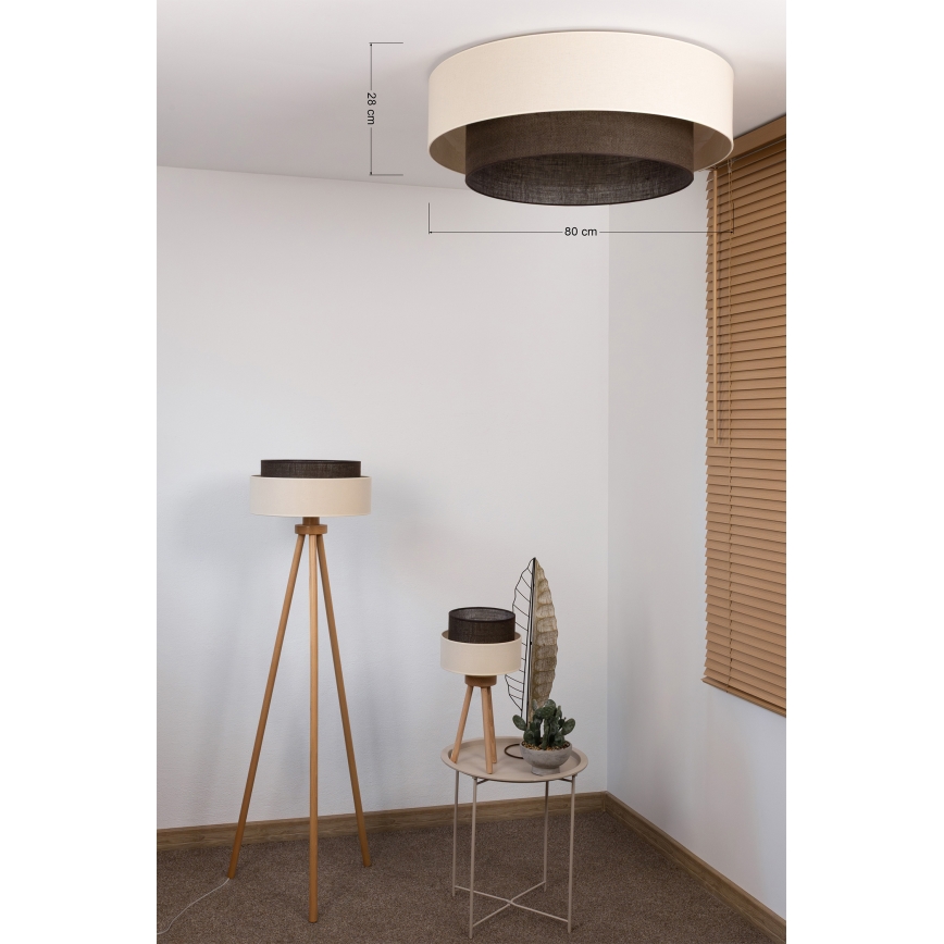 Brilagi - Lampa sufitowa LED BOHO STYLE 3xE27/15W/230V śr. 80 cm kremowa/brązowa