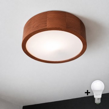 Brilagi - Lampa sufitowa LED CARVALHO 1xE27/15W/230V dąb wiśnia Ø 27 cm