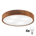 Brilagi - Lampa sufitowa LED CARVALHO 4xE27/60W/230V z dębu wiśniowego średnica 57,5 cm