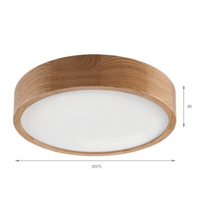 Brilagi - Lampa sufitowa LED CARVALHO LED/36W/230V dąb śr. 37,5 cm
