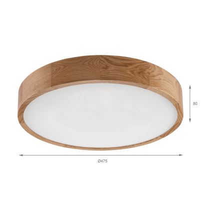 Brilagi - Lampa sufitowa LED CARVALHO LED/36W/230V dąb śr. 47,5 cm
