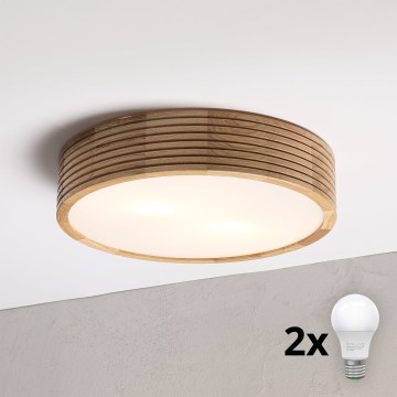 Brilagi - Lampa sufitowa LED CARVALHO MODERN 2xE27/60W/230V śr. 37,5 cm dąb