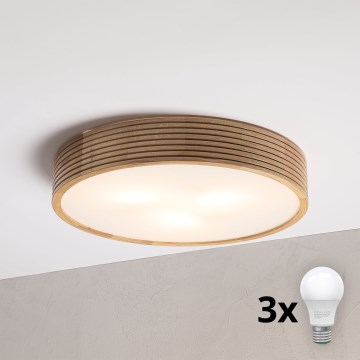 Brilagi - Lampa sufitowa LED CARVALHO MODERN 3xE27/60W/230V śr. 47,5 cm dąb