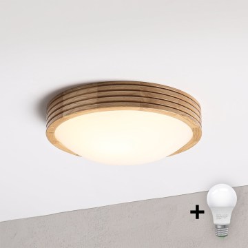 Brilagi - Lampa sufitowa LED CARVALHO MODERN SLIM 1xE27/60W/230V śr. 27,5 cm dąb