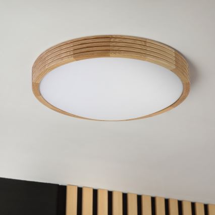 Brilagi - Oprawa sufitowa LED CARVALHO MODERN SLIM 2xE27/60W/230V Ø 37,5 cm dąb