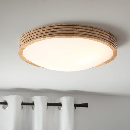 Brilagi - Oprawa sufitowa LED CARVALHO MODERN SLIM 2xE27/60W/230V Ø 37,5 cm dąb