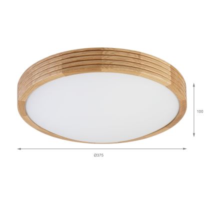 Brilagi - Oprawa sufitowa LED CARVALHO MODERN SLIM 2xE27/60W/230V Ø 37,5 cm dąb