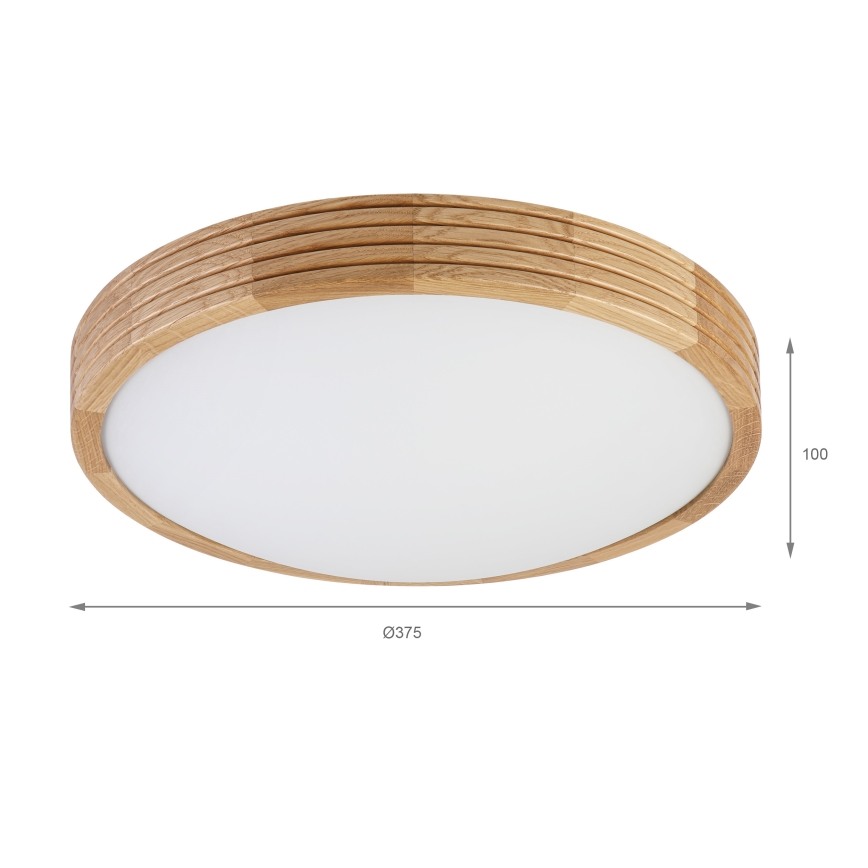 Brilagi - Oprawa sufitowa LED CARVALHO MODERN SLIM 2xE27/60W/230V Ø 37,5 cm dąb