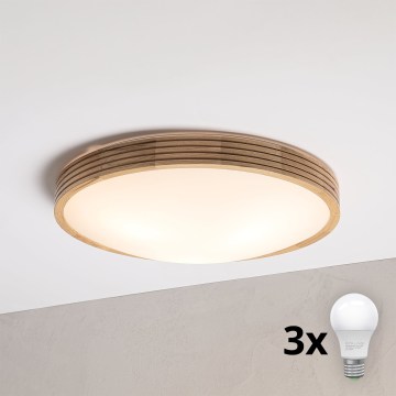 Brilagi - Lampa sufitowa LED CARVALHO MODERN SLIM 3xE27/60W/230V śr. 47,5 cm dąb