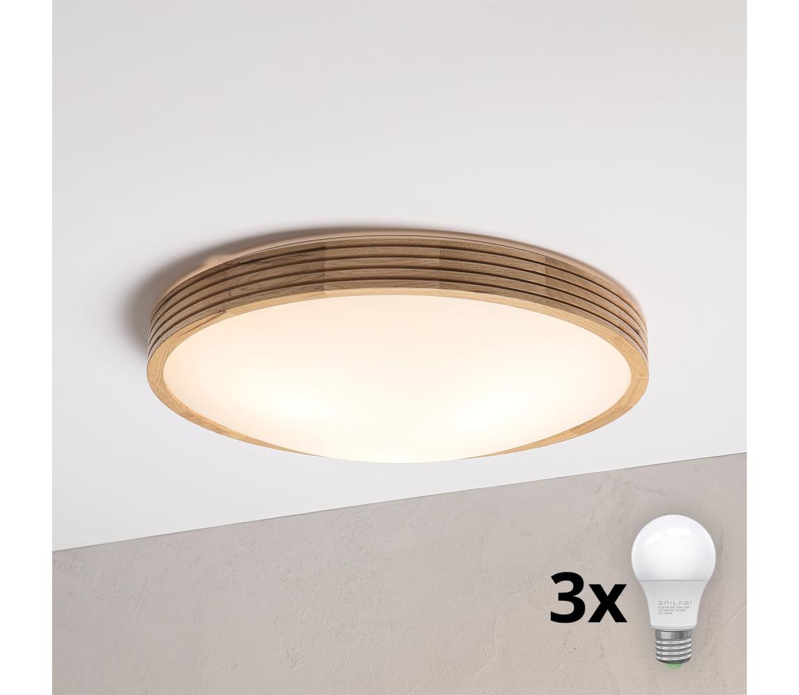 Brilagi - Lampa sufitowa LED CARVALHO MODERN SLIM 3xE27/60W/230V śr. 47,5 cm dąb