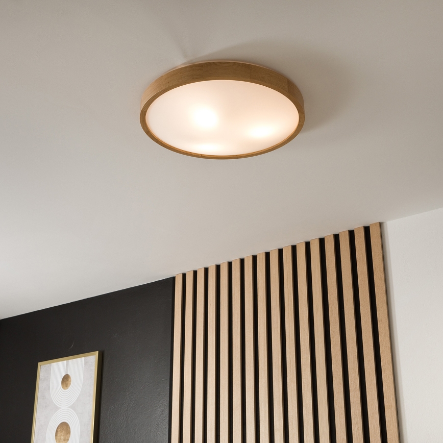 Brilagi - Lampa sufitowa LED CARVALHO SLIM 3xE27/15W/230V, dąb, średnica 47 cm