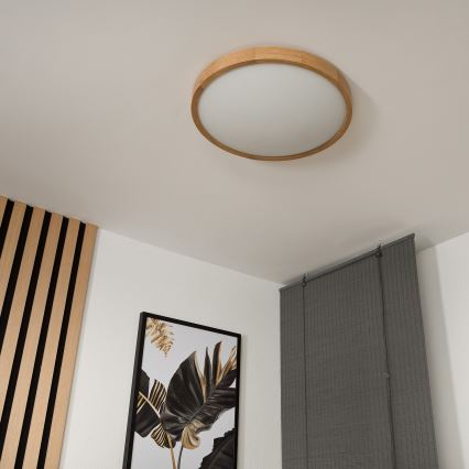 Brilagi - Lampa sufitowa LED CARVALHO SLIM 3xE27/15W/230V, dąb, średnica 47 cm