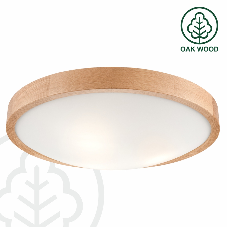 Brilagi - Lampa sufitowa LED CARVALHO SLIM 3xE27/15W/230V, dąb, średnica 47 cm