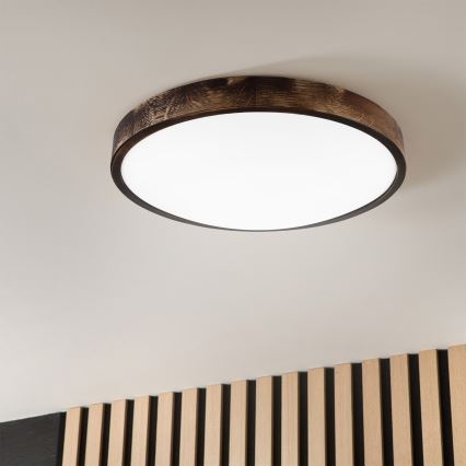Brilagi - Lampa sufitowa LED CARVALHO SLIM SMOKEY LED/36W/230V dąb, średnica 47,5 cm