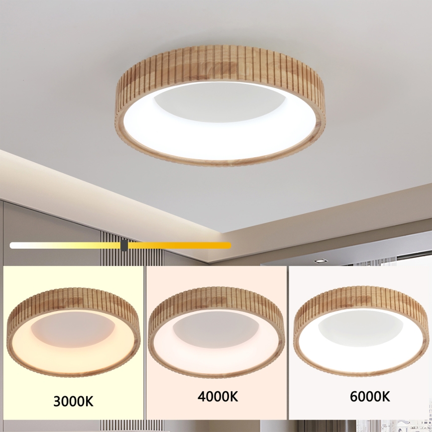 Brilagi - LED lampa sufitowa FALCON WOOD MODERN LED/30W/230V 3000/4000/6000K śr. 45 cm, drewno