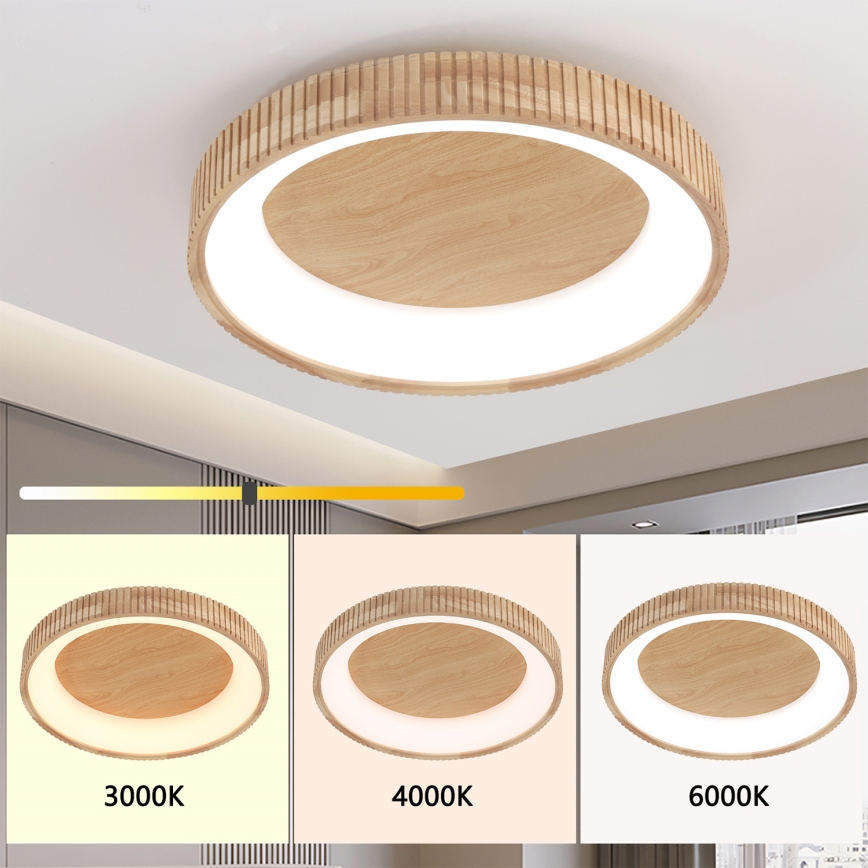 Brilagi - Lampa sufitowa LED FALCON WOOD MODERN LED/40W/230V 3000/4000/6000K Ø 60 cm drewno
