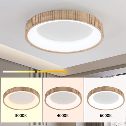 Brilagi - oprawa sufitowa LED FALCON WOOD MODERN LED/40W/230V 3000/4000/6000K śr. 60 cm drewno