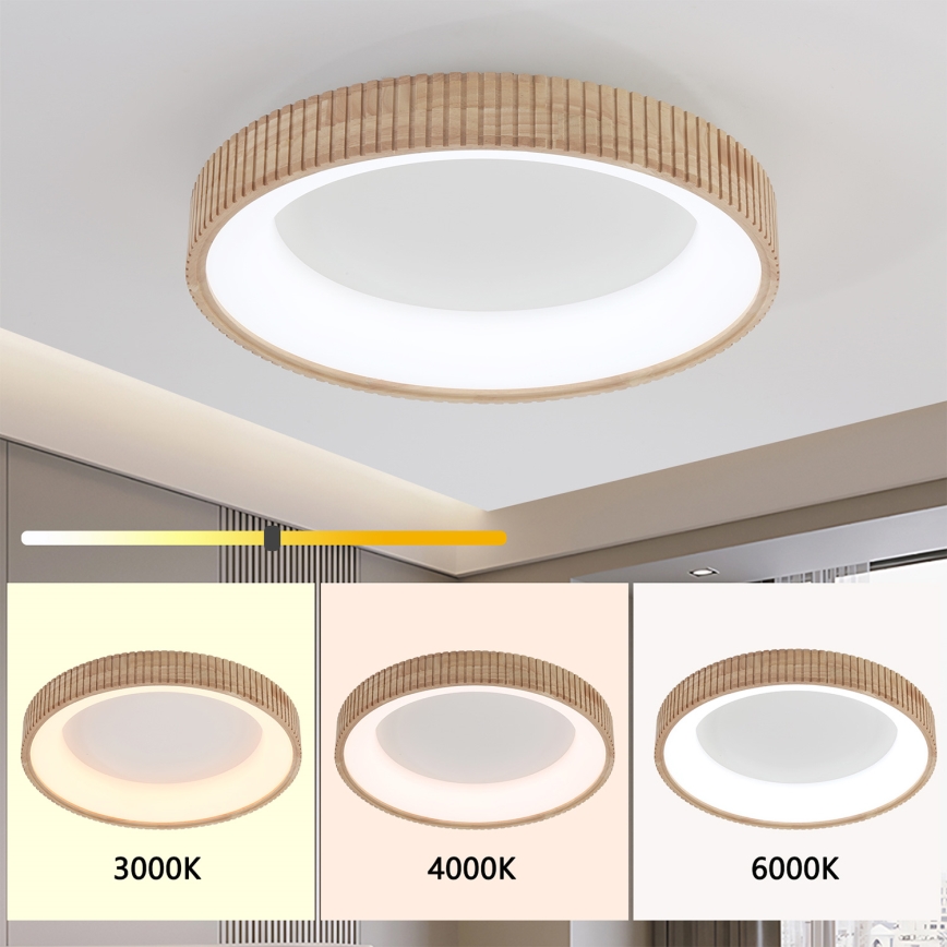 Brilagi - oprawa sufitowa LED FALCON WOOD MODERN LED/40W/230V 3000/4000/6000K śr. 60 cm drewno