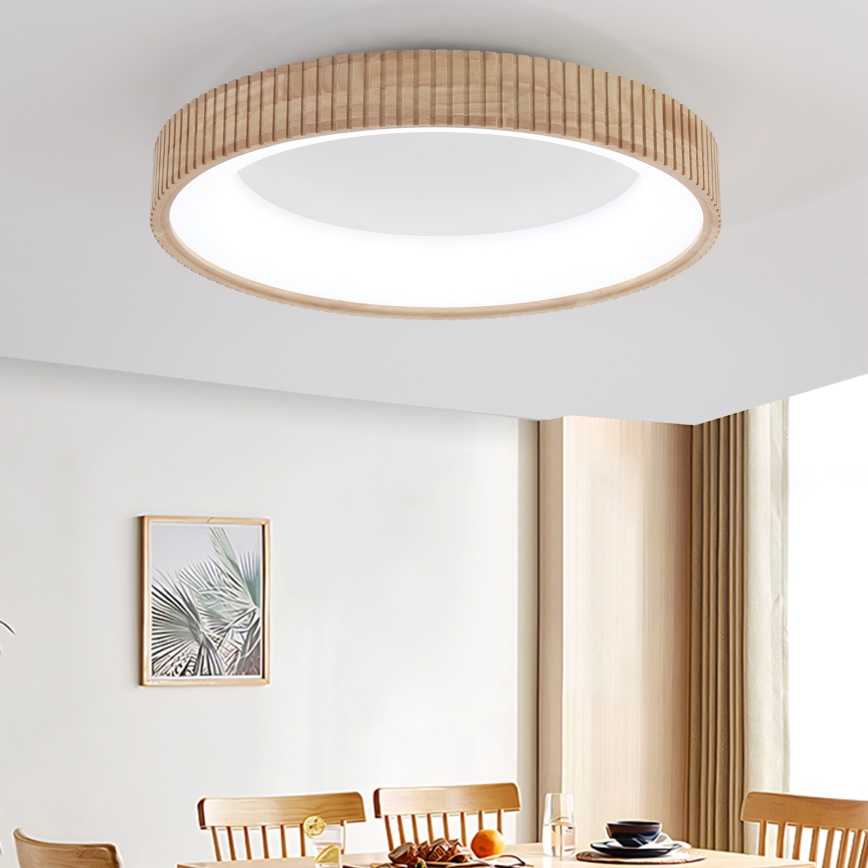 Brilagi - oprawa sufitowa LED FALCON WOOD MODERN LED/40W/230V 3000/4000/6000K śr. 60 cm drewno