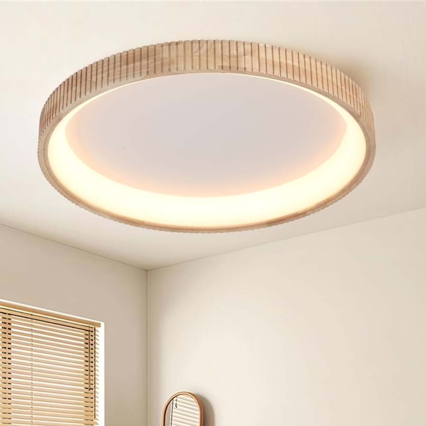 Brilagi - Oprawa sufitowa LED FALCON WOOD MODERN LED/60W/230V 3000/4000/6000K śr. 80 cm drewno