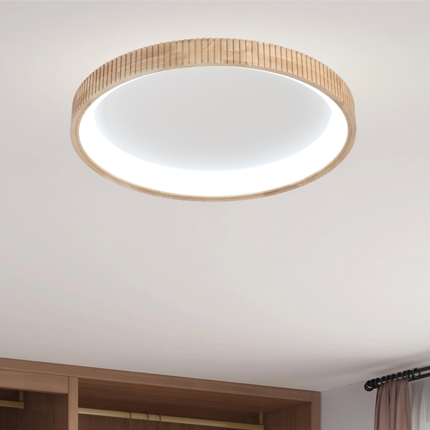 Brilagi - Oprawa sufitowa LED FALCON WOOD MODERN LED/60W/230V 3000/4000/6000K śr. 80 cm drewno